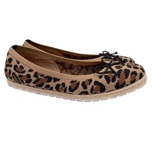 Kelly & Katie Lace Cushioned Leopard Print Espadrille Fabric Ballet Flats Size 9